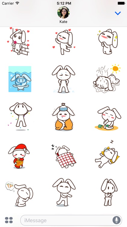 Adorable Rabbit Animated Emoji Stickers