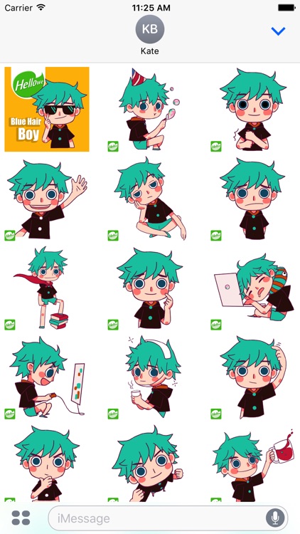 Hellowe Stickers: Blue Hair Boy