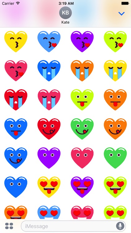 Heart Face Love Multicolor Emojis Stickers