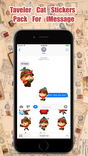 Traveler Cat Stickers Pack for iMessage(圖3)-速報App