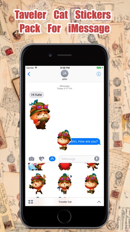 Traveler Cat Stickers Pack for iMessage