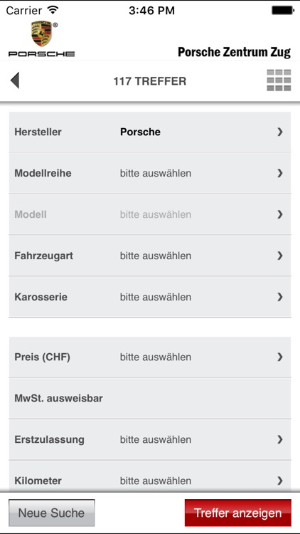 Porsche Zentrum Zug für iPhone