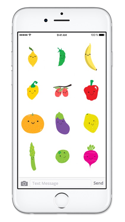 Cute Fruit and Vegetable Fun Food Sticker Pack screenshot-4