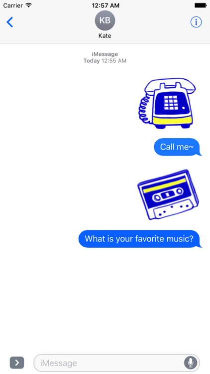 Vintage Style - Blue & Yellow Doodle Stickers