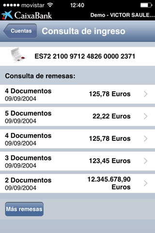 Ingreso de cheques screenshot 2