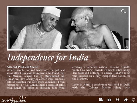 Mahatma Gandhi Interactive Biography screenshot 4