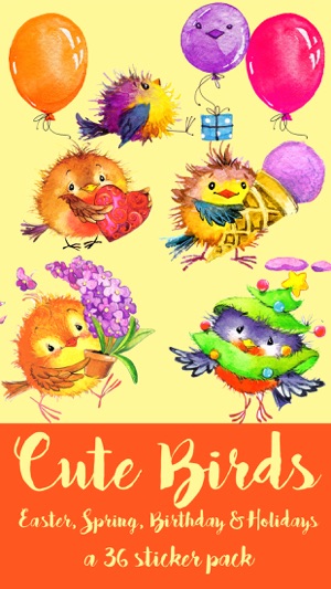 Cute Birds for Easter Spring Birthday Sticker Pack(圖1)-速報App