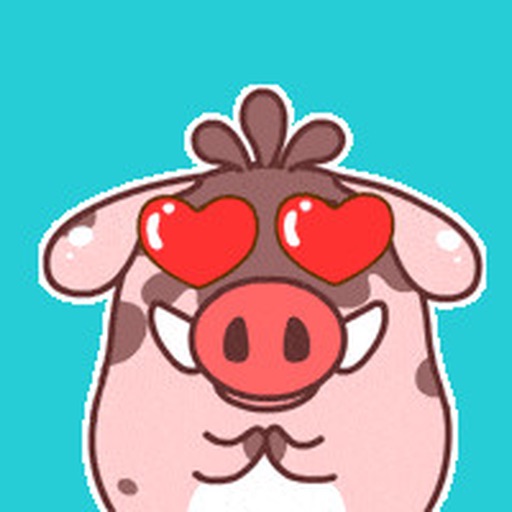 Lovely Fat Boar Animated Stickers For iMessage icon