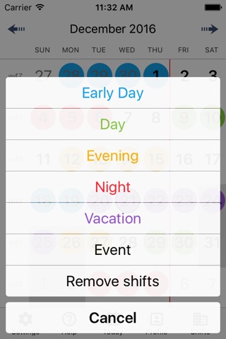 NightShift Calendar screenshot 2