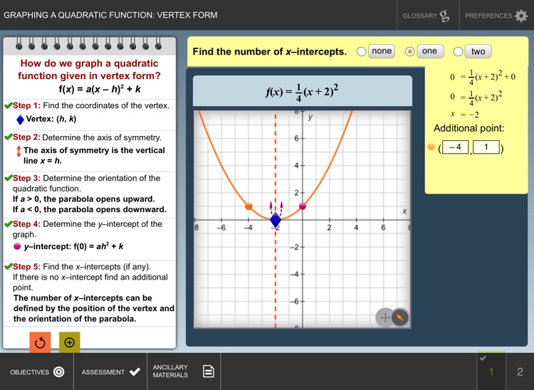 Graph Quad Func: Vertex Form