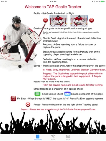 TAP Goalie Tracker HD screenshot 2