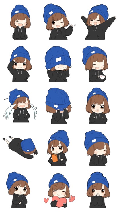 Girl in the Blue Cap - Cute Stickers Pack!