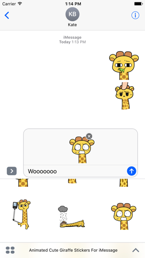 Animated Cute Giraffe Stickers For iMessage(圖2)-速報App