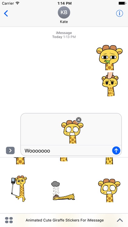 Animated Cute Giraffe Stickers For iMessage