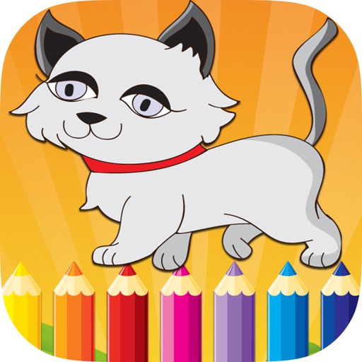 Cat and Dog Coloring Book Free For Kids Painting icon