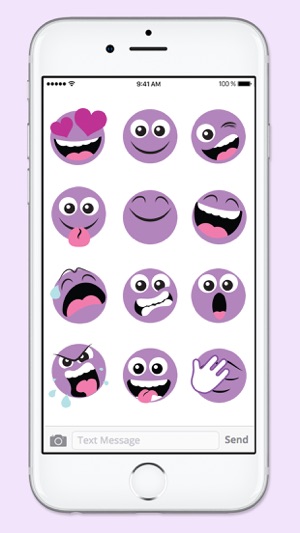 Purple People Emojis Sticker Pack(圖3)-速報App