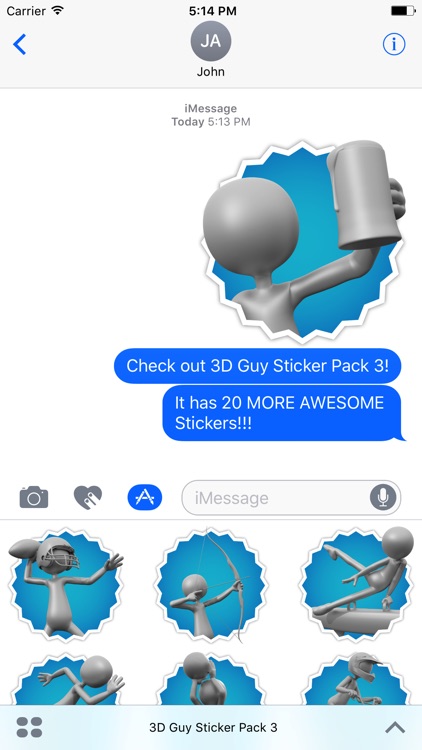 3D Guy Sticker Pack 3