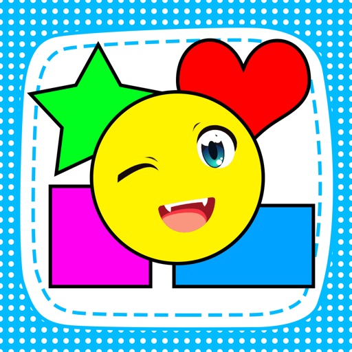 Shapes and colors smile to smart children playing iOS App