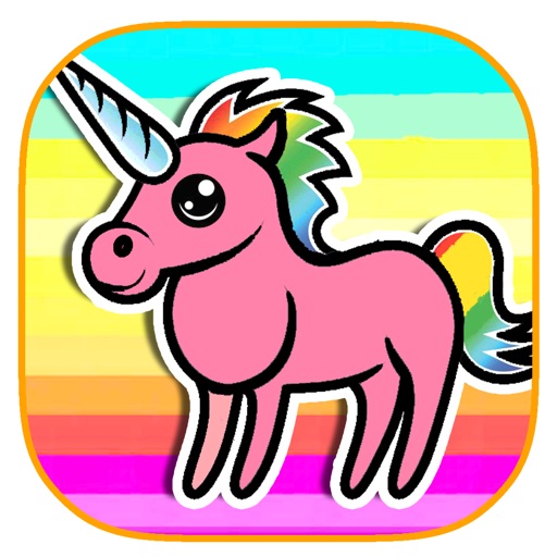 Best Cartoon Pony Unicorn Version Coloring Game Icon
