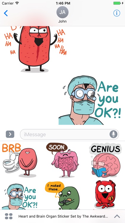 Heart and Brain Organ Sticker Set screenshot-3