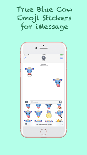 True Blue Cow Emoji Stickers(圖2)-速報App