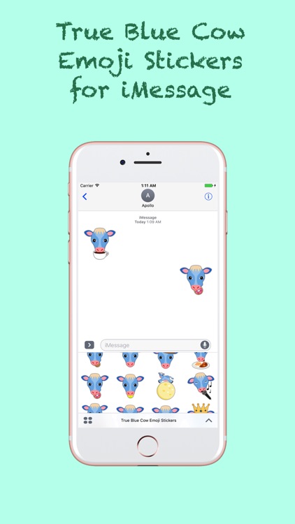 True Blue Cow Emoji Stickers