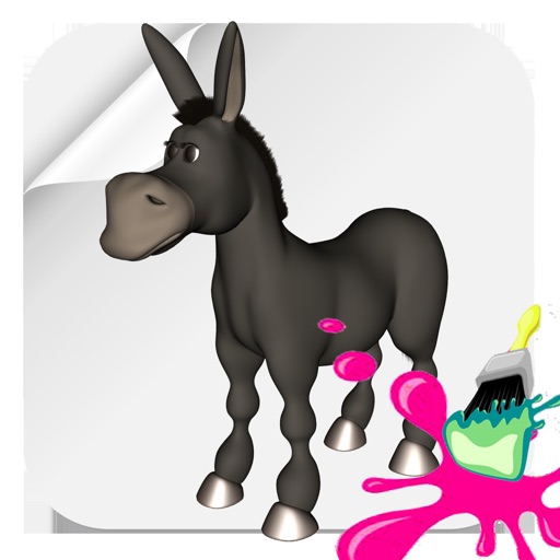 Animals Pony Coloring Book for kids and Preschool Icon