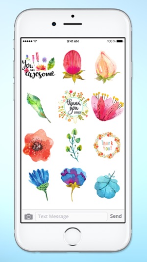 Thank You So Much Watercolor Flowers Sticker Pack(圖4)-速報App