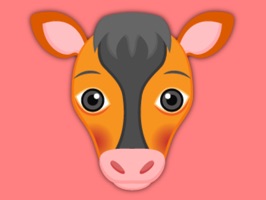 Orange Black Cow Mascot Stickers