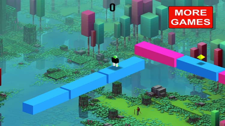 The Pixel Man On Zig Zag Road 3D