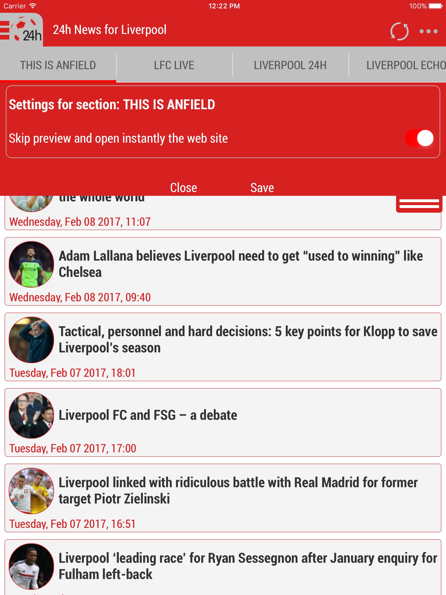 24h News for Liverpool FC screenshot 2