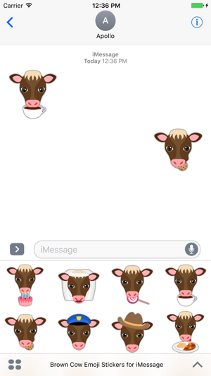 Brown Cow Emoji Stickers for iMessage(圖5)-速報App