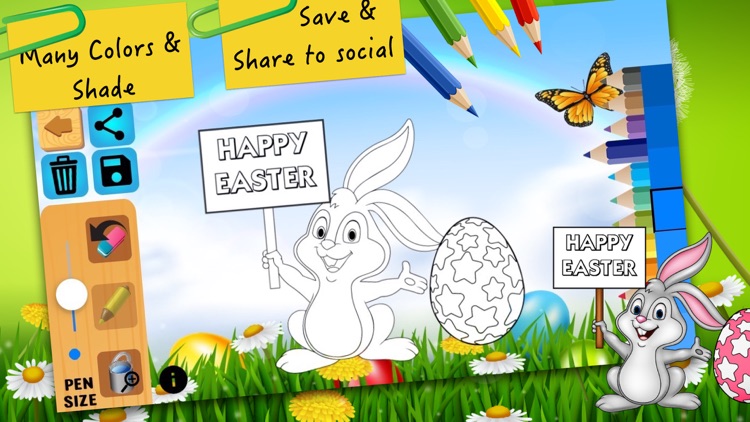 Easter bunny coloring pages for preschool screenshot-3