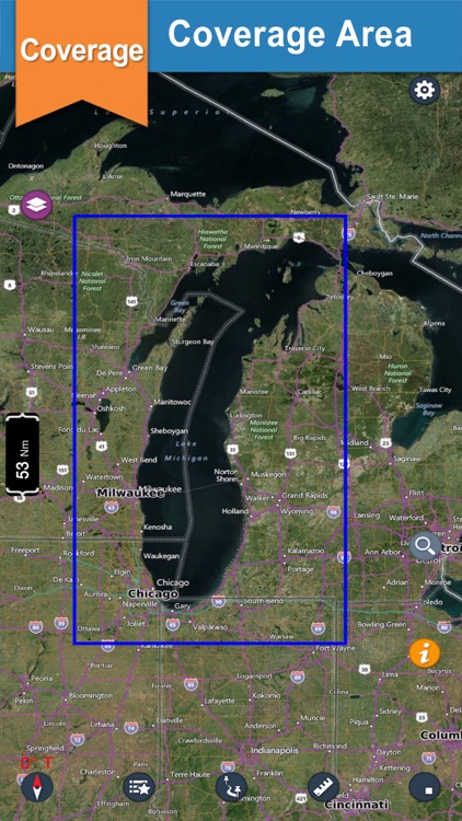 Michigan Lake offline nautical chart for boaters