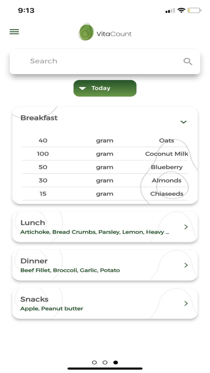 VitaCount Daily Nutrition App