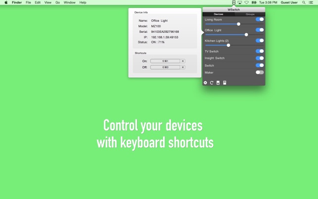 ‎Akıllı Anahtarlar için WSwitch Ekran Görüntüsü