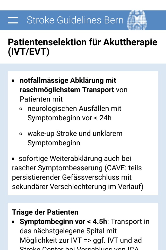 Stroke Guidelines Bern screenshot 3