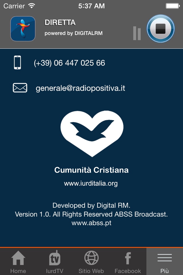 Radio Positiva Italia screenshot 2