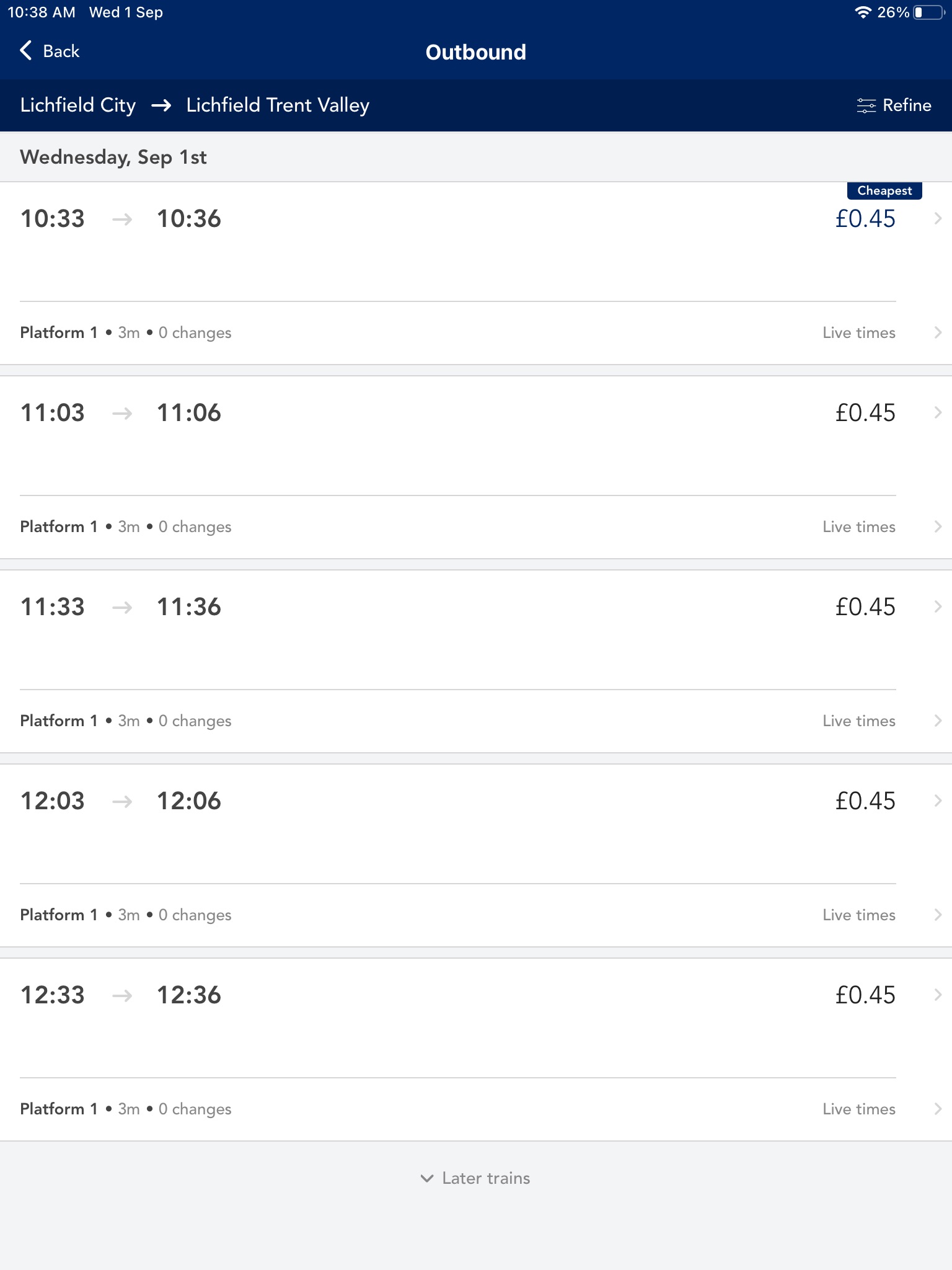 ScotRail Train Times & Tickets screenshot 2
