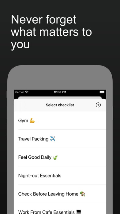 ForgetNot -Reusable checklists
