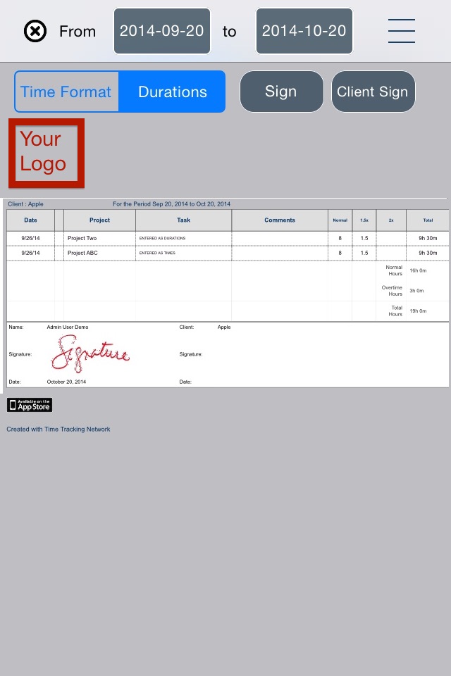 Timesheet Tracking screenshot 3