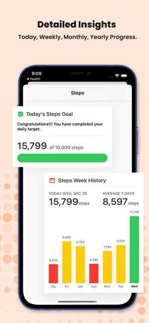 Widget salute: screenshot del tracker di attività