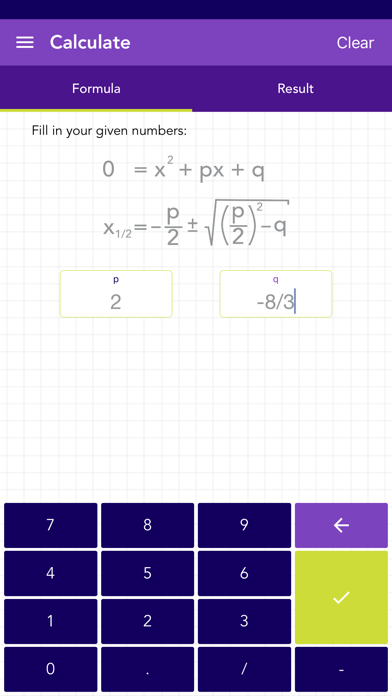 Quadratic formula VS pq-formula