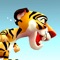 Lead endlessly running tiger to collect gem while avoiding obstacles