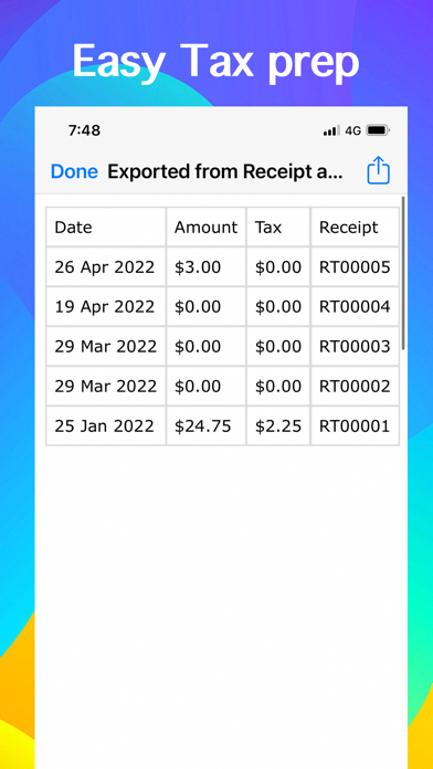 Receipts Tracker, Tax Return screenshot 4