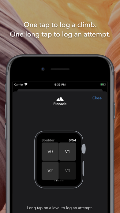 Pinnacle Climb Log screenshot1
