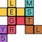 Your goal is to move the game pieces to fill the grid with all the pieces and spell out the words