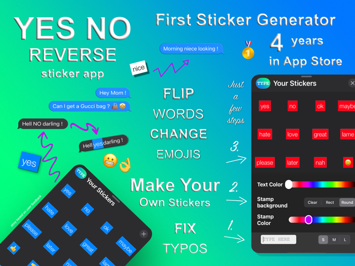 Make Yes No Reverse Stickers