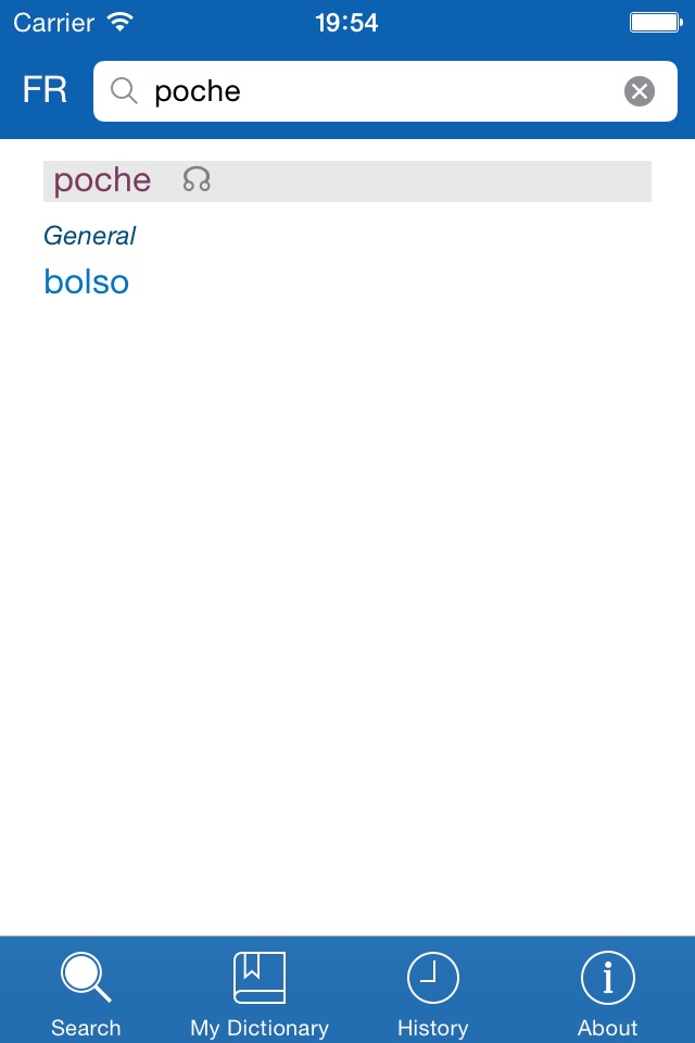 Portuguese−French dictionary screenshot 2