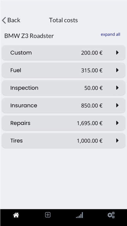 Car expenses tracker